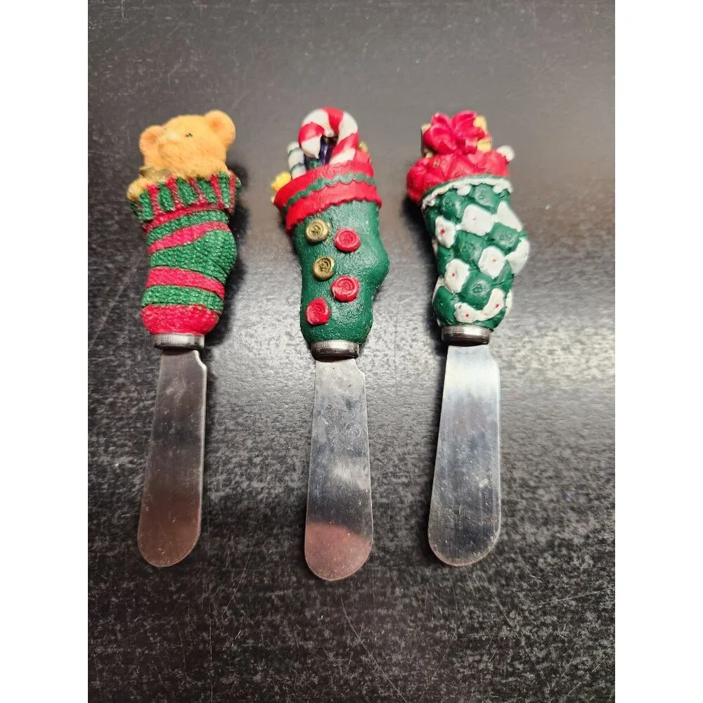Christmas-Themed‎ Spreaders Set Of 3 With Holiday Stockings By Boston Warehouse